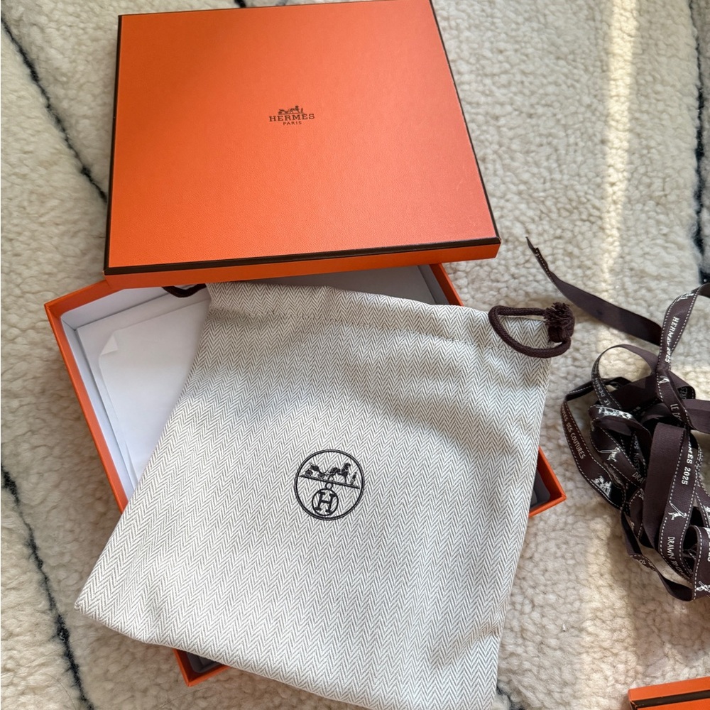 Hermès Orange Gift Box with Dust Bag and Shopping Bag